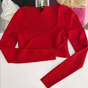 Express Bold Red Crop Top